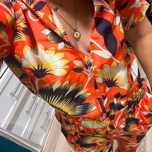 sensational romper jumpsuit vintage J crew loose fit v neck silk